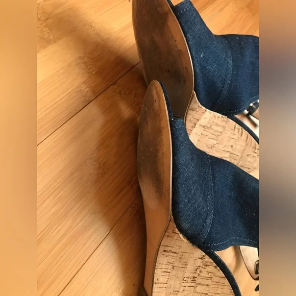 Nine West denim wedge heels - Picture 6 of 7